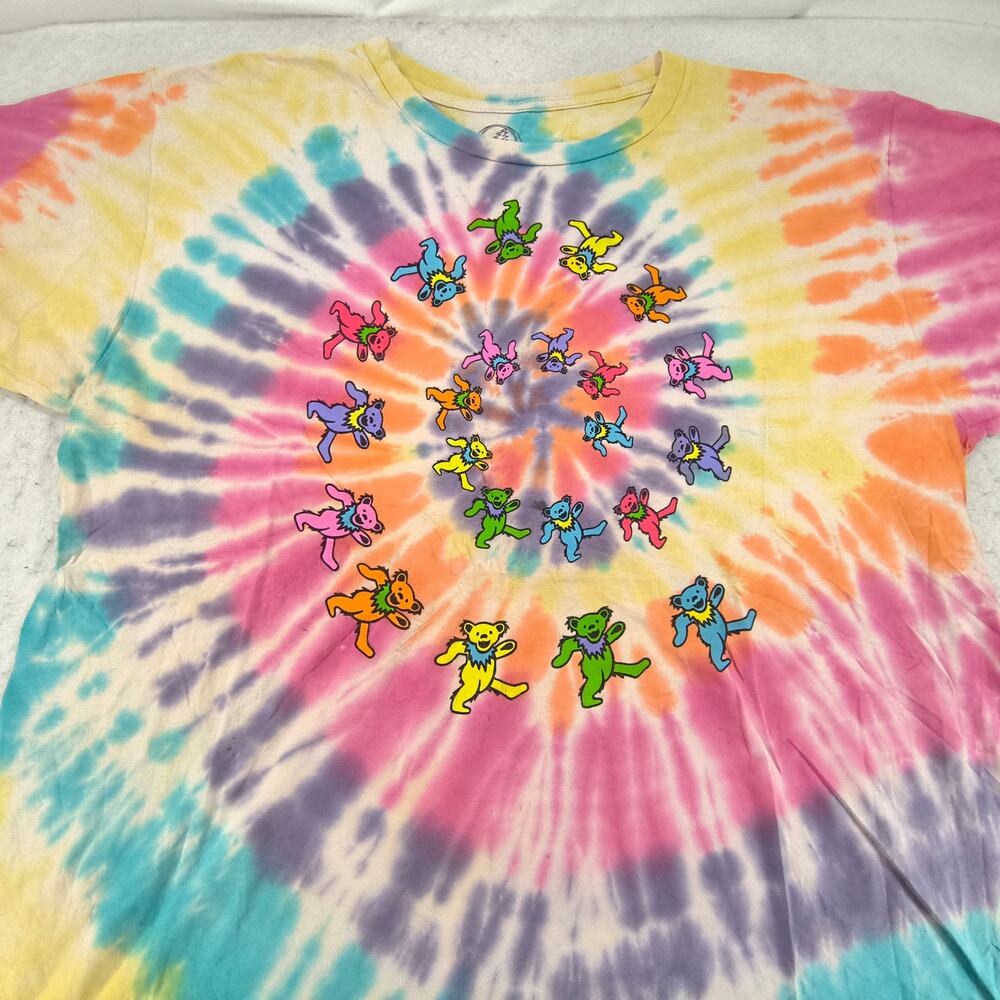 Grateful Dead Band Crew Neck Short Sleeve Graphic Shirt Mens Size L Tie Dye